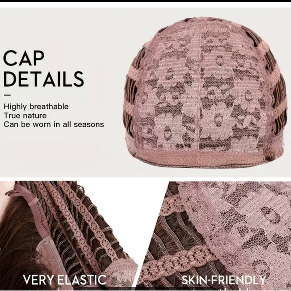 Human hair blenb blonde curly wavy wig with bang - Picture 2 of 2